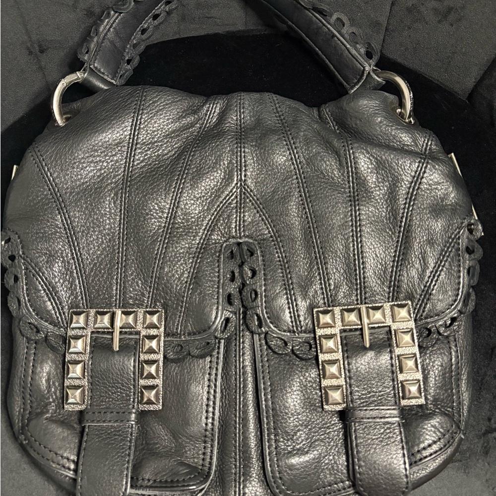 Betsey Johnson Black Shoulder Bag with Gold Hardware